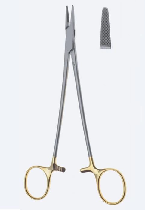 Голкотримачі Mayo-Hegar, Power TC, прямі, для ниток 2/0 - 5/0, насічка 0,5, з кремальєрою, довжина 205 мм. Бренд - Asanus Medizintechnik Gmb, Німеччина